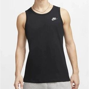 NIKE Men's Tank Top Tee Shirt Black Sportswear Club Embossed NEW Medium